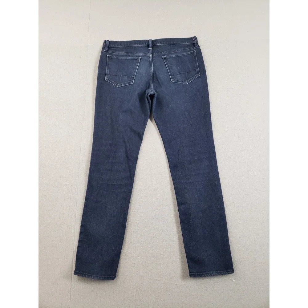 Banana Republic Men Jean 33X32 Blue Denim Slim Straight Leg Mid Rise Stretch‎